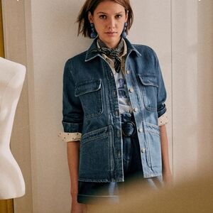 Sezane Willa 100% Organic Cotton Denim Jacket
